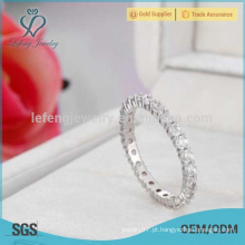 Platinum anel de banda de diamante, anéis de casamento de platina para as mulheres